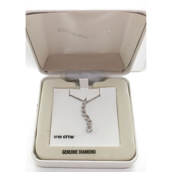 unknown Jewelry - Genuine Diamond Journey Necklace 1/10 ct Sterling